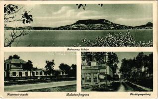 1941 Balatonfenyves, Badacsony látképe, Kupavezér fogadó, Fürdőigazgatóság (EB)