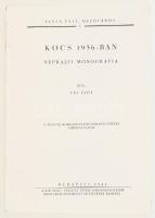 Fél Edit: Kocs 1936-ban. Néprajzi monográfia. Tanya, falu, mezőváros I. köt. Kocs, 1992., Kocs Községi Önkormányzat. Reprint kiadás. Kiadói papírkötésben. Kissé kopott borítón törésnyommal, néhány oldalon ceruzás jelöléssel.
