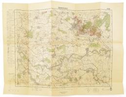 1940 Beregszász és Mező-Tarpa katonai térkép, 1:75000, M. Kir. Honvéd Térképészeti Intézet, 47x68 cm / Berehove and Mezőtarpa Military map from 1940, 47x68 cm