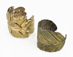 2 darab levélmintás fém karkötő, fém, szép állapotban