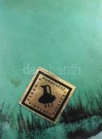 Iparművész kerámia ikebana, mázas kerámia, jelzéssel, minimális kopással, 20x17x8 cm