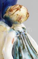 Morvay Zsuzsa (1946-): Gyertyatartó. Angyal figurával, jelzés nélkül, kopással, m: 17 cm