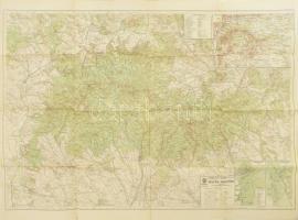 1933 A Mátra hegység, Kirándulók térképe 6/a sz., 1 : 50.000, M. Kir. Állami Térképészet, a hajtások mentén kis szakadásokkal, 59x87 cm, teljes: 66x90 cm