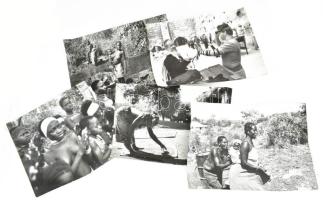 Bara István (1942-): Életképek, 9 db fotó, feliratozva, hullámos, kis hibákkal, 39×30 cm