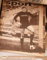 Nagy doboz vegyes papírrégiség, benne több mint 300 fénykép, 5 db régi tankönyv, kiállítási katalógu...