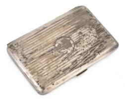 Ezüst(Ag) névjegykártyatartó, jelzett, 8×5 cm, bruttó: 60,8 g