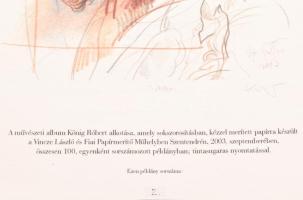 König (Kőnig) Róbert (1951-2014): Lófej. C-Print, merített papír. Jelzett, Laméret 44x34 cm Borítóva...