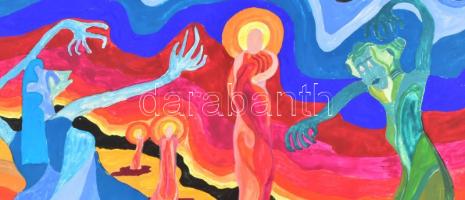 Lajos Ferenc (1912-1998): Igézet. Akvarell, papír. Jelzett 40x30 cm