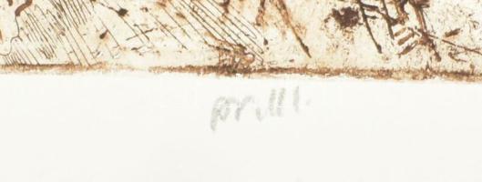 König (Kőnig) Róbert (1951-2014): Alba Regia. Rézkarc, papír, jelzett, sorszámozott próbanyomat III....