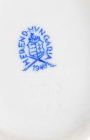 Herendi porcelán bonbonier, tető nélkül, kézzel festett, jelzett, kopásnyomokkal + Virágmintás lengy...