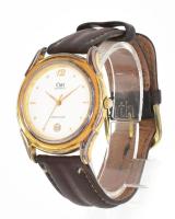 CMI Quartz svájci karóra, dátumkijelzős, másodpercmutatós, kopott fém tokkal, elem cserére szorul, d...