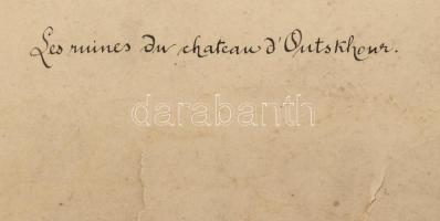 cca 1886 Déchy Mór (1851-1917): "Les ruines du chateau d'Outskhour". Atskuri/Atsquri ...