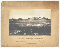 cca 1920-1930 Sziksó-kivirágzásos száraz tófenék, P(uszt)atetétlen, Pest megye, Fényképezte: Treitz P., fotó kartonon, paszpartuban, feliratozva, foltos, sérült kartonnal, 18x29 cm