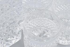 Kristály whiskys készlet. Üveg, üveg dugóval Hat személyes, hibátlan 9,5 cm, 22 cm