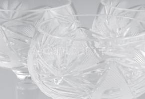 Kristály pezsgős pohár készlet. Hat személyes, hibátlan 22 cm