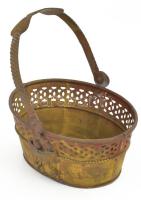 Fém virágtartó kosárka sz: 20 cm