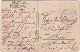 1907 Parole Heimat! / German military art postcard, farewell at the railway station, train. litho (E...