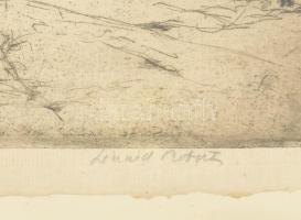 Lénárd Lévy Róbert (1879-1936): Kisváros tere. Rézkarc, papír. Jelzett. Számozott: 2/40. 16x21,5 cm....