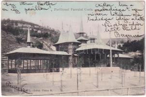 1908 Piatra Neamt, Karácsonkő; Pavilionul Parcului Cozla / park pavilion (EK)