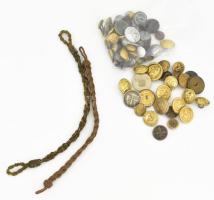 cca 1940 Egy zacskónyi hajós és katonai gomb a Horthy kortól a Kádár korig