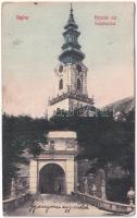 1909 Nyitra, Nitra; Püspöki vár, kapubejárat / bishop's castle, gate (lyuk / pinhole)