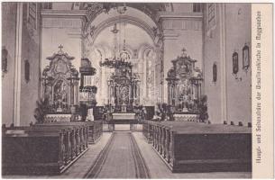 Nagyszeben, Hermannstadt, Sibiu; Haupt- und Seitenaltäre der Ursulinenkirche / Szent Orsolya-rendi templom, fő és mellékoltárak / church, interior, altars