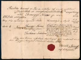 1847 Sárszentmihály, 1823-as születési anyakönyvi kivonat 1847-es másolata, Móritz János lelkipásztor aláírásával.