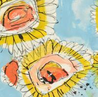 Prokop Péter (1919-2003): Mindig a nap felé, 1985. Vegyes technika, papír, jelezve jobbra lent, háto...