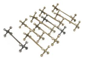 Alpakka késbak szett, 9 db, jelzett h: 9,5 cm