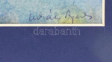 Lukács Ágnes (1920-2016): Nyári gomolyfelhők, 1986. Akvarell, papír. Jelzett. Hátoldalán autográf fe...