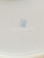 Herendi, Óherendi pipacs mintás szendvics kínáló tál. Kézzel festett, jelzett, kis kopással d: 38x19...