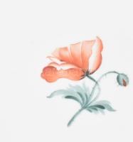 2 db Herendi, Óherendi pipacs mintás mély tányér. Kézzel festett, jelzett, egyiken kis lepattanás, m...