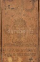 1848 báró Majdán György borotva tartója. Faragott fa két oldalán a magyar és a családi címerrel és f...