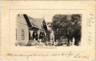 1901 Kovácspatak, Kovacov; vendéglő, étterem. Stromf Ignác kiadása / restaurant, spa (EK)