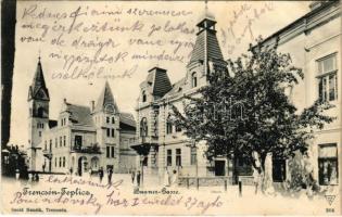 1901 Trencsénteplic, Trencianske Teplice; Baaner-Gasse / utca, villa. Szold Henrik kiadása / spa, street view, villa (EK)