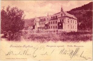 1902 Trencsénteplic, Trencianske Teplice; Hungária nyaraló. Schmidt Edgar kiadása / villa (fa)