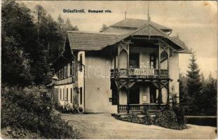 1910 Stószfürdő, Stoósz-fürdő, Kúpele Stós; Budapest villa. Wlaszlovits Gusztáv kiadása / villa (szakadások / tears)