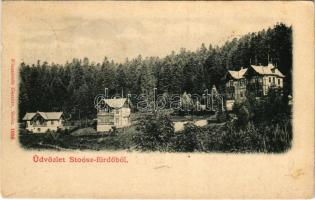 1901 Stószfürdő, Stoósz-fürdő, Kúpele Stós; nyaralók. Wlaszlovits Gusztáv kiadása / villas, spa (EK)