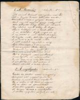 1869 Versek a kiadott tárgyakban Somogyi László. Kézzel írt verses könyv 14 p