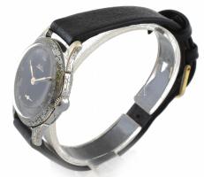 Neva kézi felhúzós férfi karóa, működik, bőr szíjjal.karcos d: 30 mm