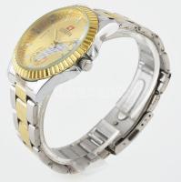 Geneve kvarc férfi karóra, működik, elemmel szép számlappal, fém szíjjal . d: 38 mm