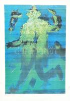 Magén István (1950-): Világról világra, Szitanyomat, papír jelzett, sorszmozott 30/30 57x39 cm Foltos alul