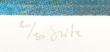 Magén István (1950-): Világról világra, Szitanyomat, papír jelzett, sorszmozott 30/30 57x39 cm Folto...