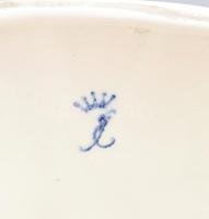 Capodimonte Jézus fej. Fehér és kék mázas. mázrepedéssel, 15 cm