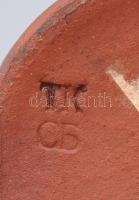 Retro mázas kerámia váza. Jelzés nélkül, hibátlan 18 cm