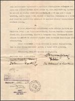 Alsóőrsi ingatlanra vonatkozó adásvételi szerződés 1942-ből 2 x 1P okmánybélyeggel