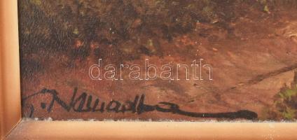 Dekoratív fakeret, lovas témájú nyomattal, belső méret: 50x80 cm