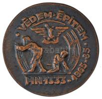 1985. "Védem Építem MN 1333. 1965-85" a 152. közúti műszaki zászlóalj egyoldalas bronz emlékérme (63mm) T:AU