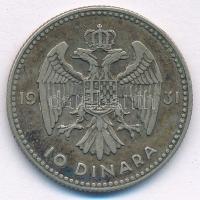 Jugoszlávia 1931. 10D Ag "I. Sándor" T:VF patina Yugoslavia 1931. 10 Dinara Ag "Alexa...