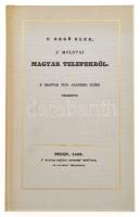 P. Gegő Elek: A moldvai magyar telepekről. Bp., 1987, ÁKV. Reprint kiadás. Kihajtható térkép-melléklettel. Kiadói egészvászon-kötés.